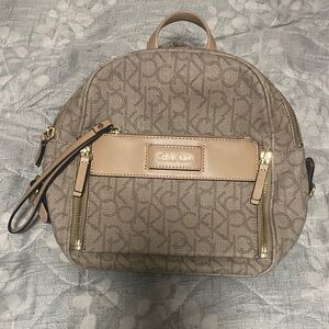 Calvin Klein Tan Monogram Backpack